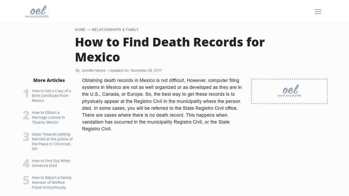 How to Find Death Records for Mexico | Our Everyday Life