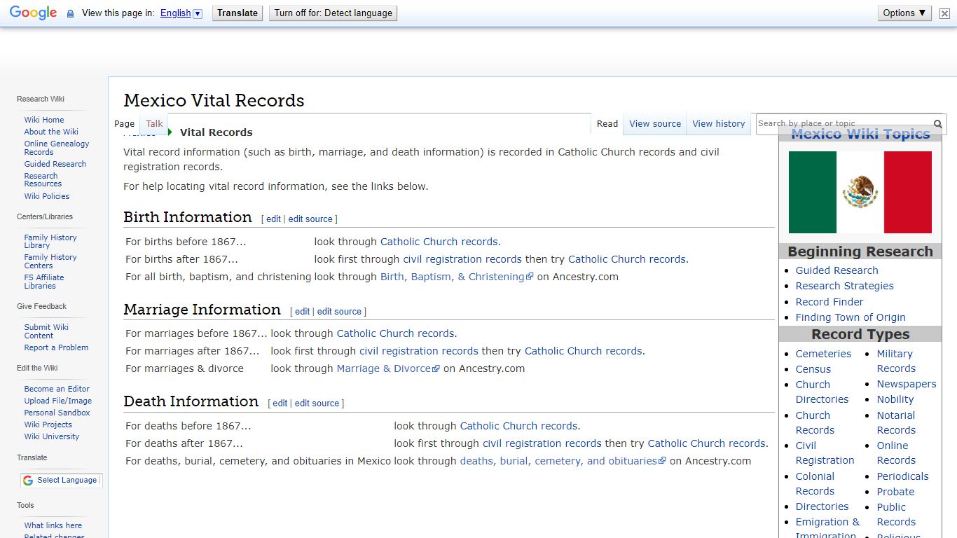 Mexico Vital Records - FamilySearch Wiki